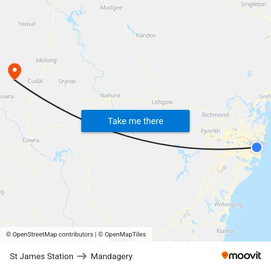 St James Station to Mandagery map
