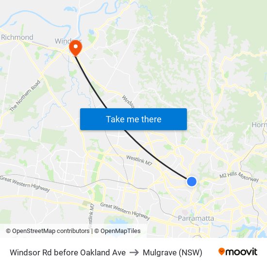 Windsor Rd before Oakland Ave to Mulgrave (NSW) map