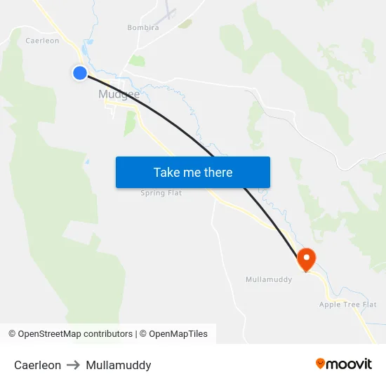 Caerleon to Mullamuddy map