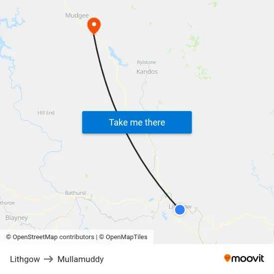 Lithgow to Mullamuddy map