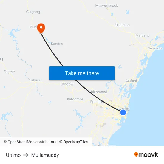Ultimo to Mullamuddy map