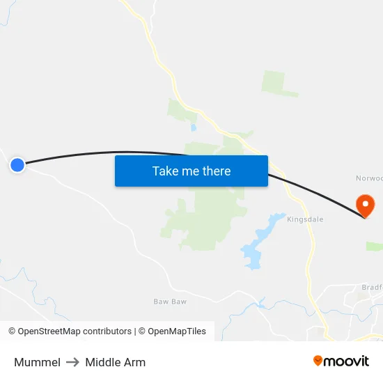 Mummel to Middle Arm map