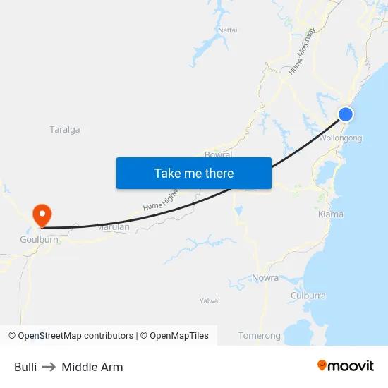 Bulli to Middle Arm map