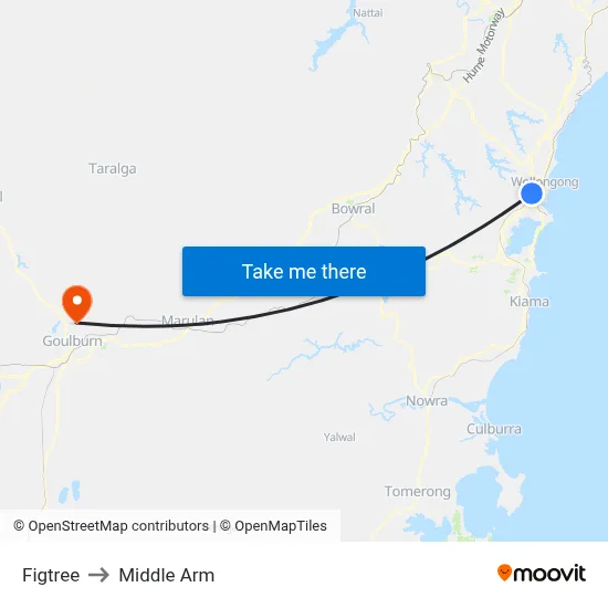 Figtree to Middle Arm map