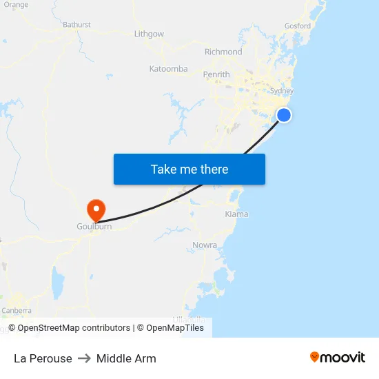 La Perouse to Middle Arm map
