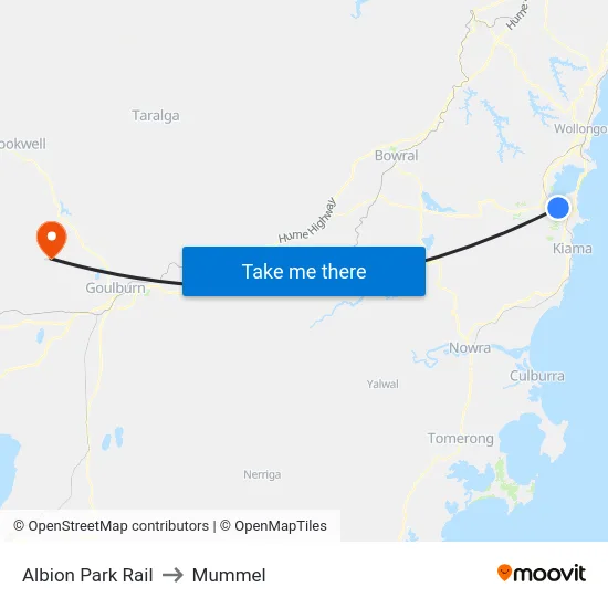 Albion Park Rail to Mummel map