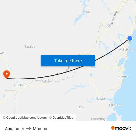 Austinmer to Mummel map