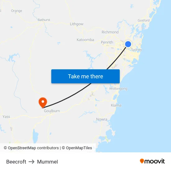 Beecroft to Mummel map