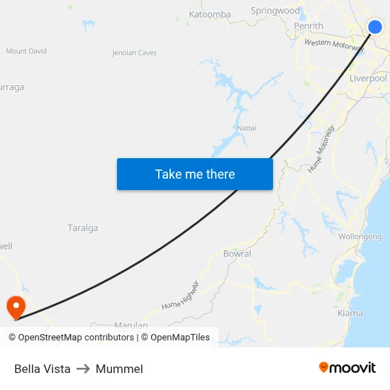 Bella Vista to Mummel map