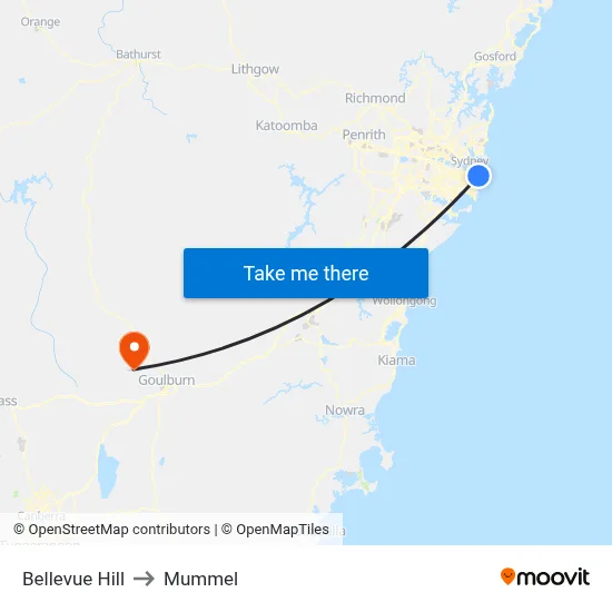 Bellevue Hill to Mummel map