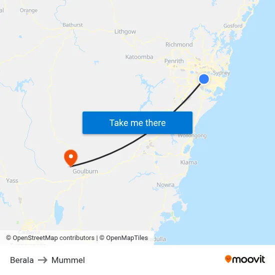 Berala to Mummel map