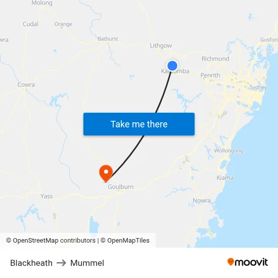 Blackheath to Mummel map