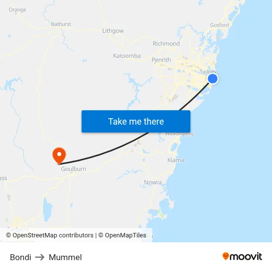 Bondi to Mummel map