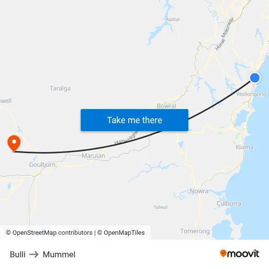 Bulli to Mummel map