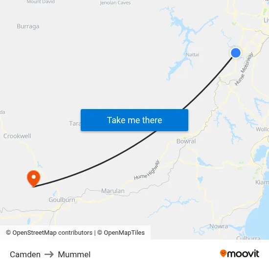 Camden to Mummel map