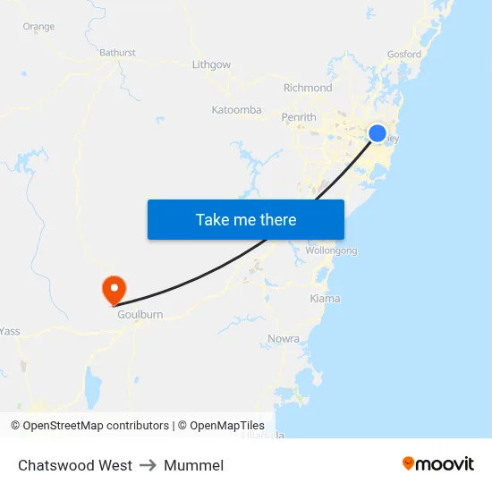 Chatswood West to Mummel map