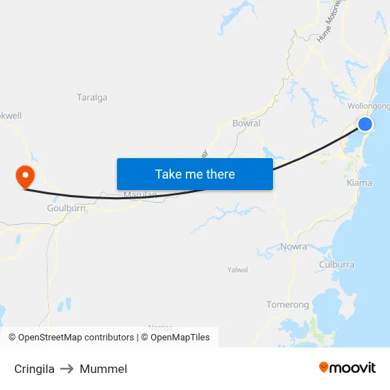 Cringila to Mummel map