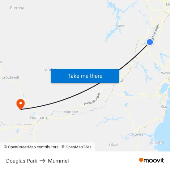 Douglas Park to Mummel map