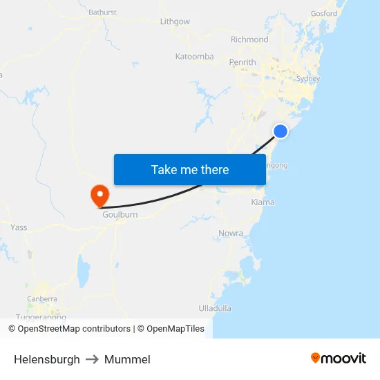 Helensburgh to Mummel map