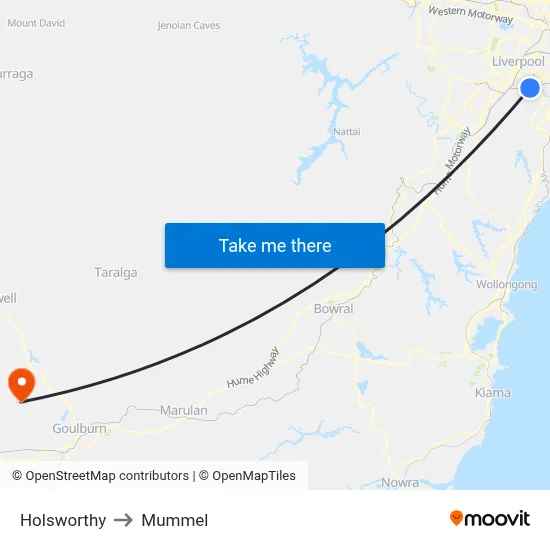 Holsworthy to Mummel map