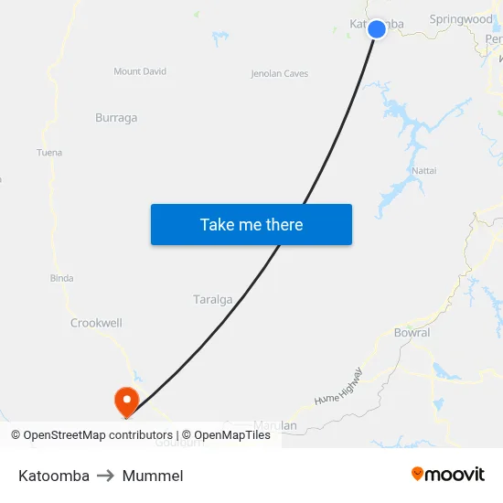 Katoomba to Mummel map