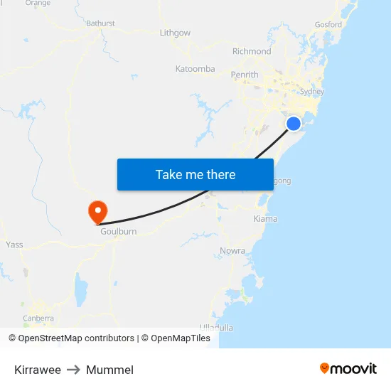 Kirrawee to Mummel map