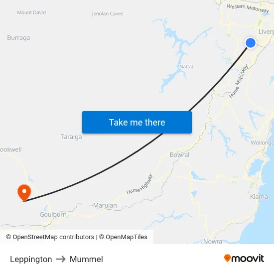 Leppington to Mummel map