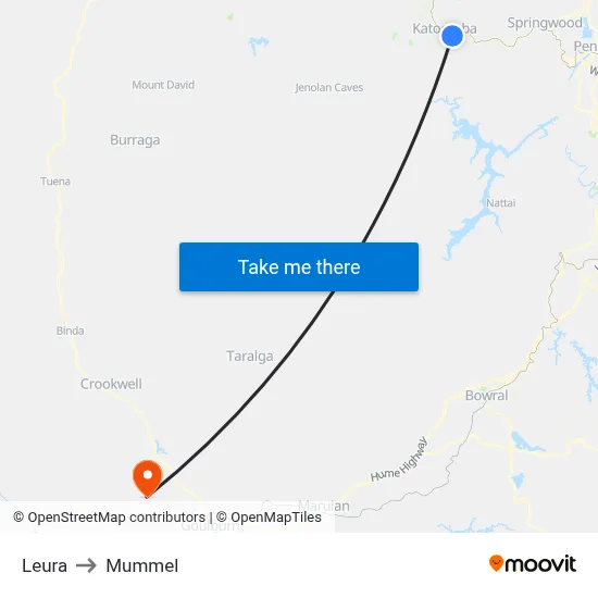 Leura to Mummel map
