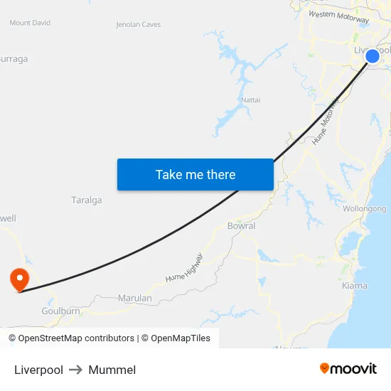 Liverpool to Mummel map