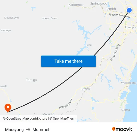 Marayong to Mummel map