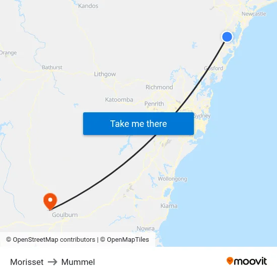 Morisset to Mummel map