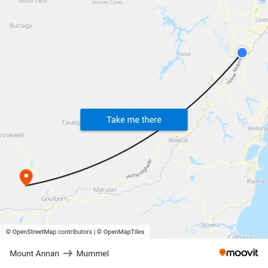 Mount Annan to Mummel map