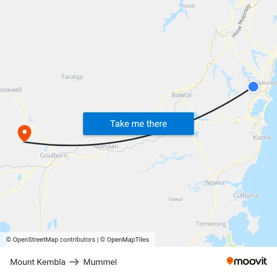 Mount Kembla to Mummel map