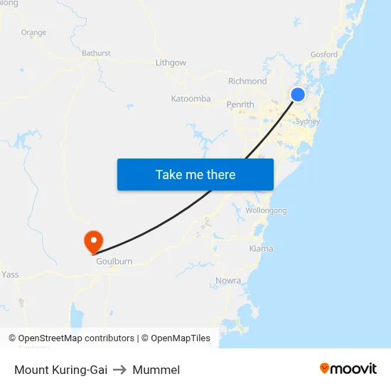 Mount Kuring-Gai to Mummel map