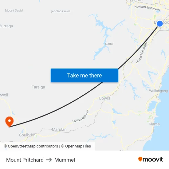 Mount Pritchard to Mummel map