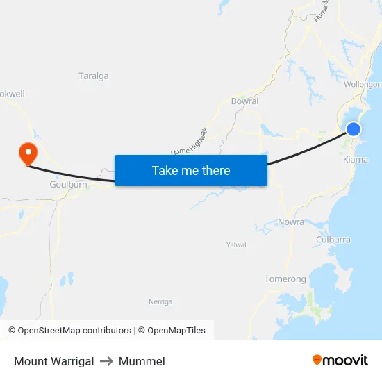 Mount Warrigal to Mummel map