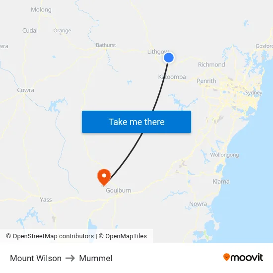 Mount Wilson to Mummel map