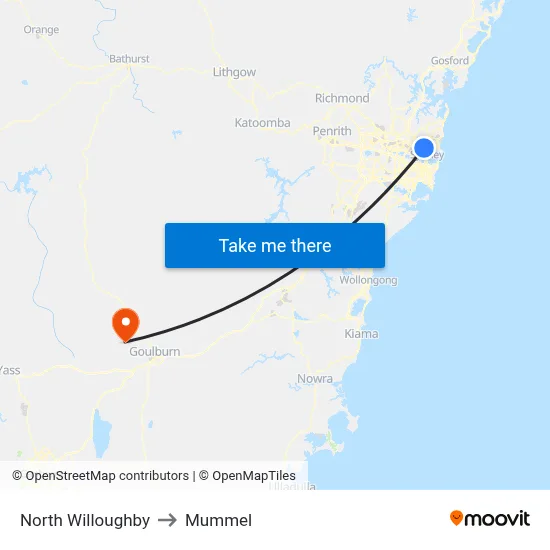 North Willoughby to Mummel map