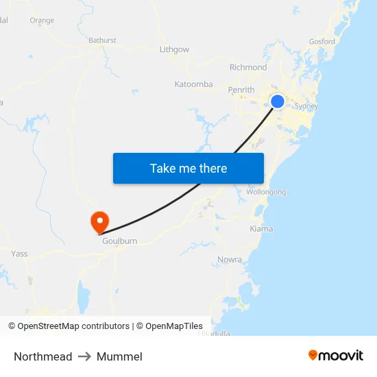 Northmead to Mummel map