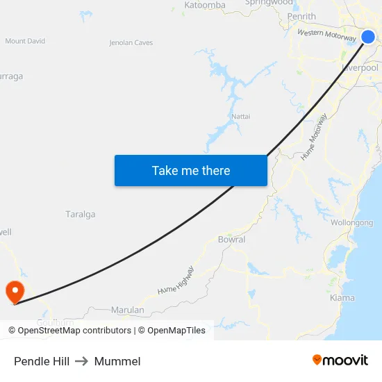 Pendle Hill to Mummel map