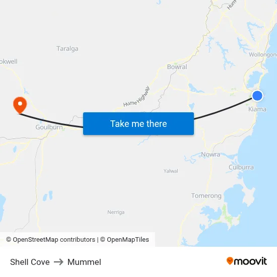 Shell Cove to Mummel map