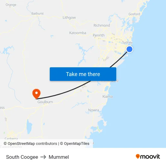 South Coogee to Mummel map