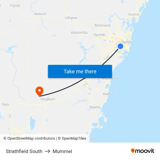 Strathfield South to Mummel map