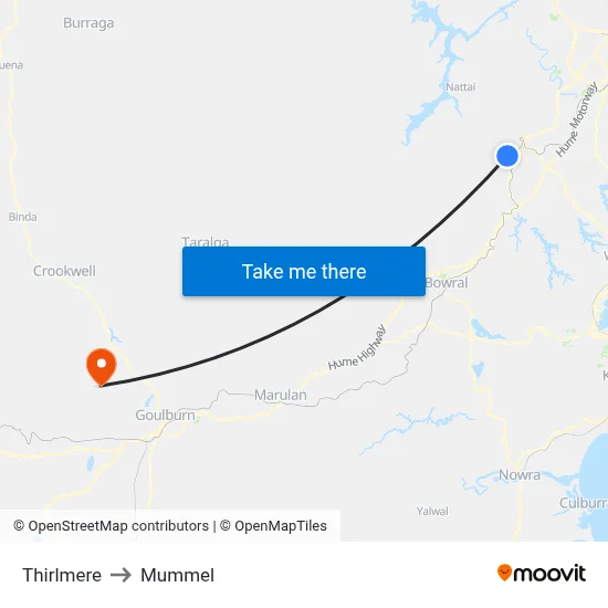 Thirlmere to Mummel map
