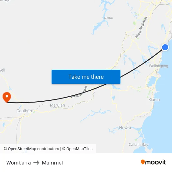 Wombarra to Mummel map
