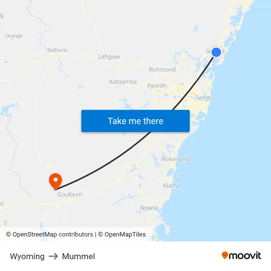 Wyoming to Mummel map