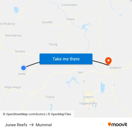 Junee Reefs to Mummel map
