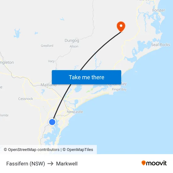 Fassifern (NSW) to Markwell map