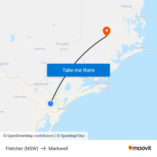 Fletcher (NSW) to Markwell map
