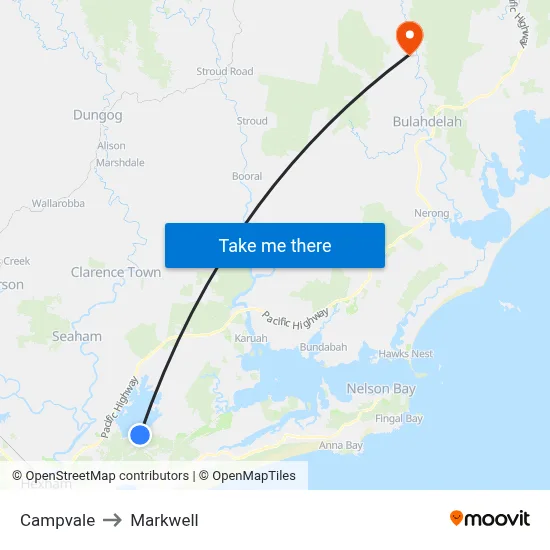 Campvale to Markwell map